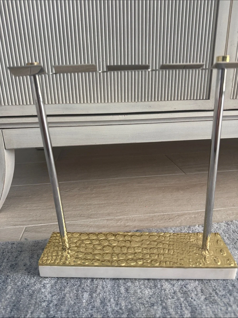 Michael Aram Silver and Gold Hanging Bar Tool Set with Stand